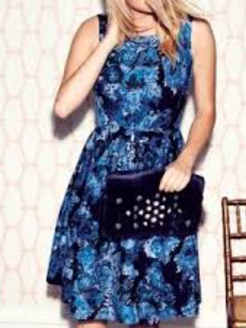 NWT Honey Punch Blue Floral Sleeveless Dress Size Small